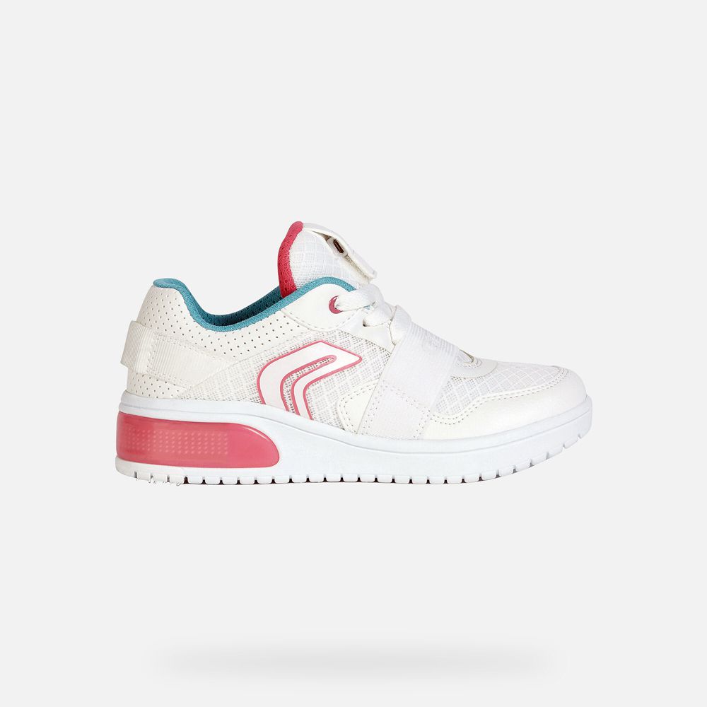 Geox Sneakers White/Pink Xled - Geox Girls Shoes - VQIHLU206